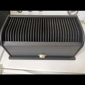 Elegant Black Mail Organizer with Drawer